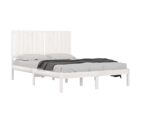 vidaXL Massivholzbett ohne Matratze Wei&szlig; 140x190 cm Kiefernholz