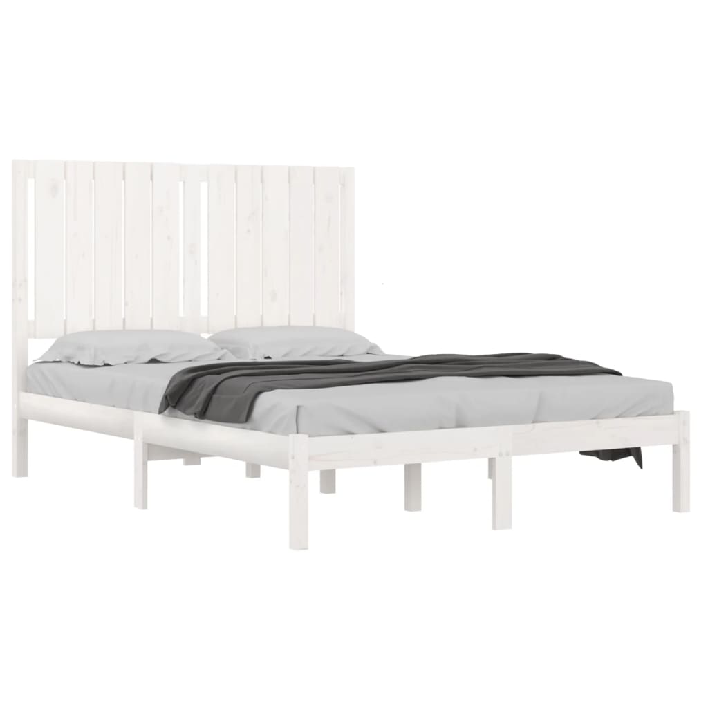 vidaXL Bedframe zonder matras massief grenenhout wit 120x200 cm afbeelding