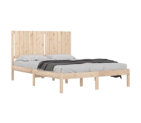 vidaXL Lovos rėmas be čiužinio, 140x200cm, pu&scaron;ies medienos masyvas