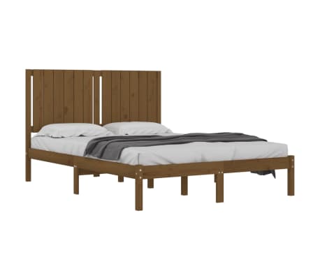 vidaXL Bed Frame Honey Brown Solid Wood Pine 140x200 cm