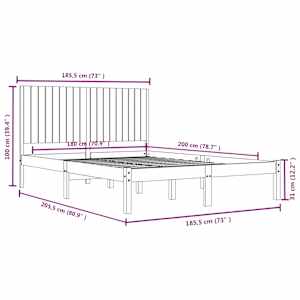 Rám postele masivní dřevo 180 x 200 cm Super King Size - obrázek 6