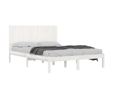 vidaXL Lovos rėmas, baltas, 180x200cm, medienos masyvas, itin didelis