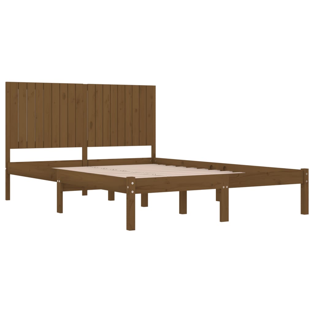 Rama łóżka, miodowy brąz, lite drewno, 180x200 cm,6FTSuper King