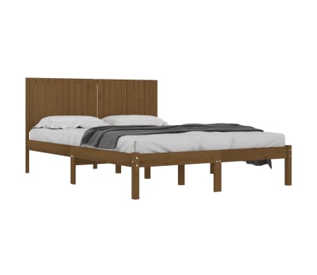 vidaXL Bed Frame Honey Brown Solid Wood Pine 200x200 cm