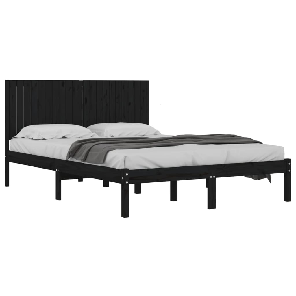 

vidaXL Bedframe massief grenenhout zwart 200x200 cm