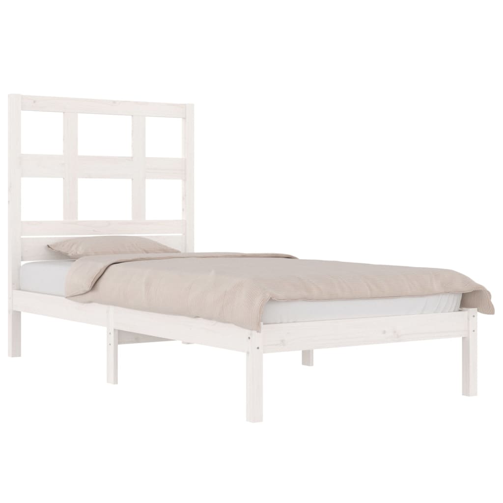 vidaXL Bedframe massief grenenhout wit 90x190 cm 3FT Single