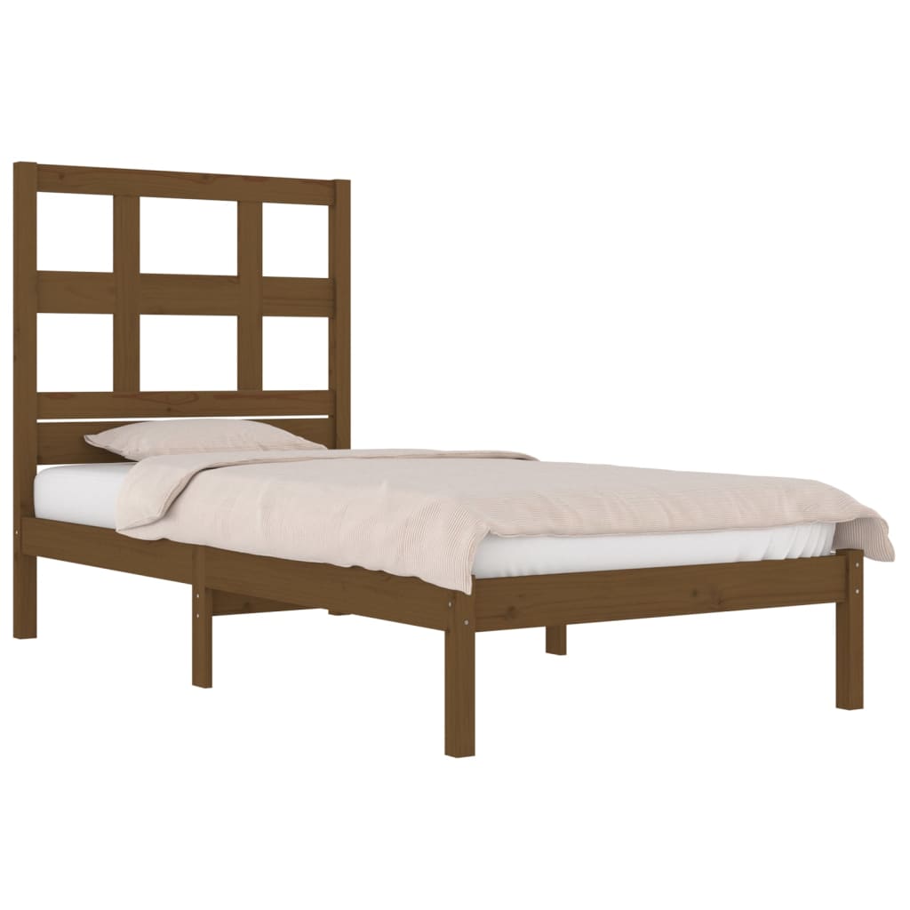 vidaXL Bedframe massief grenenhout honingbruin 90x190 cm 3FT Single