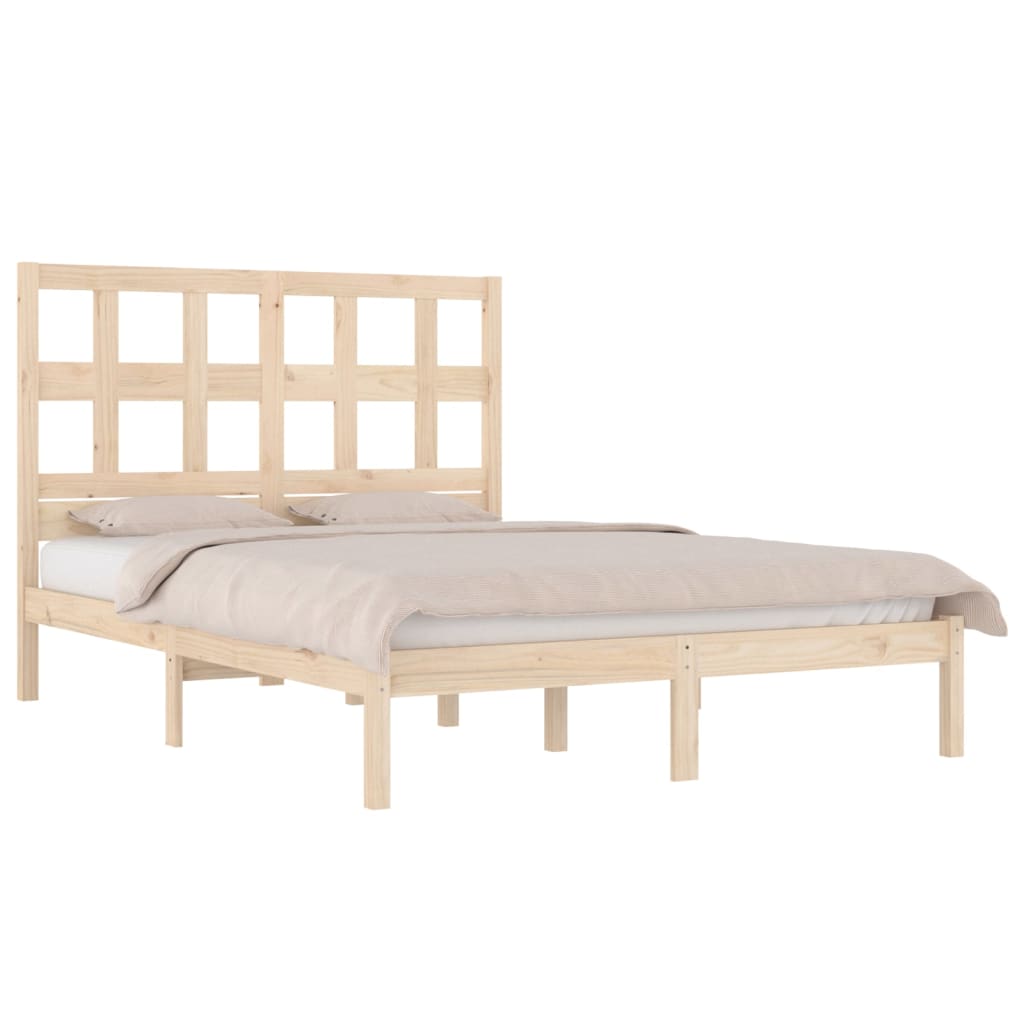 vidaXL Bedframe zonder matras massief grenenhout 135x190 cm afbeelding