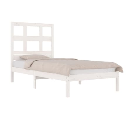 vidaXL Bed Frame White Solid Wood Pine 100x200 cm