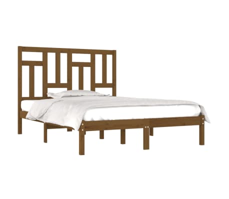 vidaXL Bed Frame without Mattress Honey Brown 120x190 cm Small Double Solid Wood