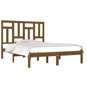 vidaXL Bedframe massief grenenhout honingbruin 140x190 cm
