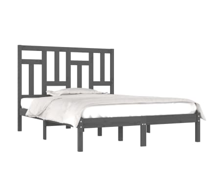 vidaXL Estructura de cama madera maciza gris Super King 180x200 cm