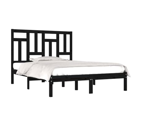 vidaXL Cadre de lit sans matelas noir 200x200 cm bois massif de pin