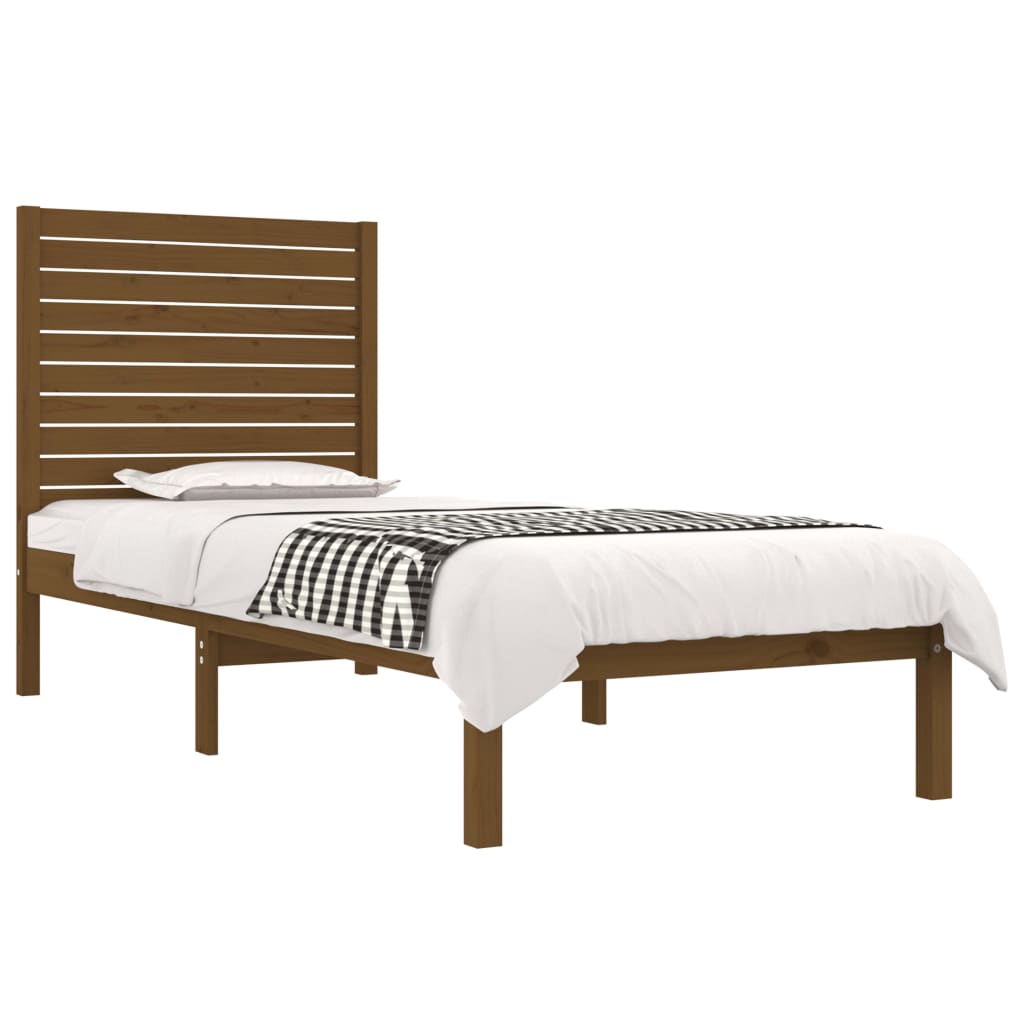

vidaXL Bedframe massief hout honingbruin 75x190 cm 2FT6 Small Single