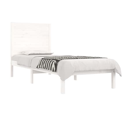 vidaXL Cadre de lit Blanc Bois massif 90x190 cm Simple