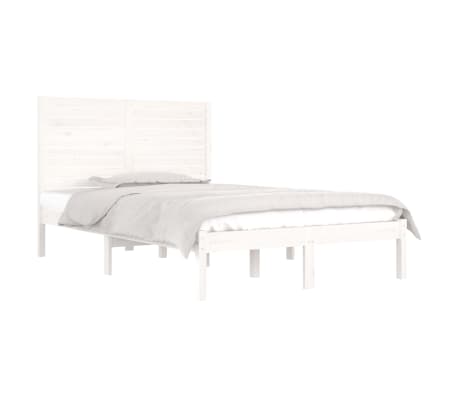 vidaXL Bed Frame without Mattress White 135x190 cm Double Solid Wood