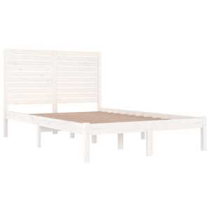 Rám postele bílý masivní dřevo 135 x 190 cm dvojlůžko - obrázek 4