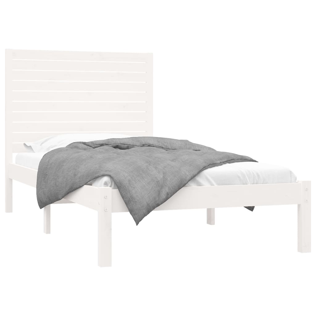 vidaXL Estructura de cama madera maciza de pino blanca 90x200 cm