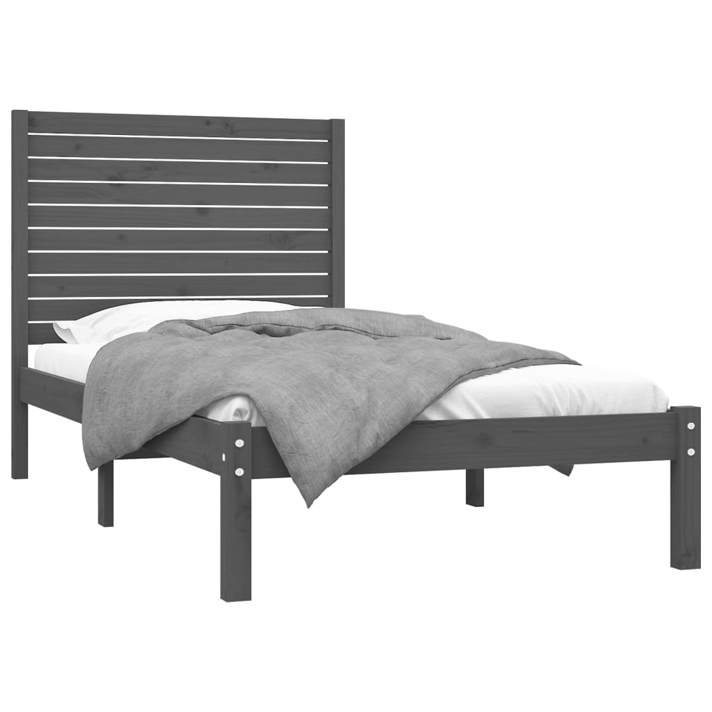 

vidaXL Bedframe massief hout grijs 100x200 cm