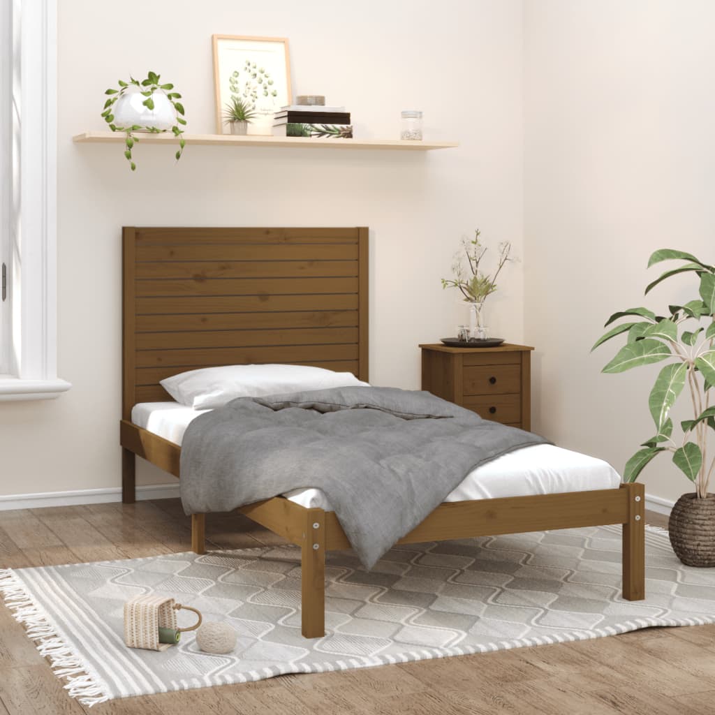 vidaXL Rám postele medově hnědý masivní dřevo 100 x 200 cm