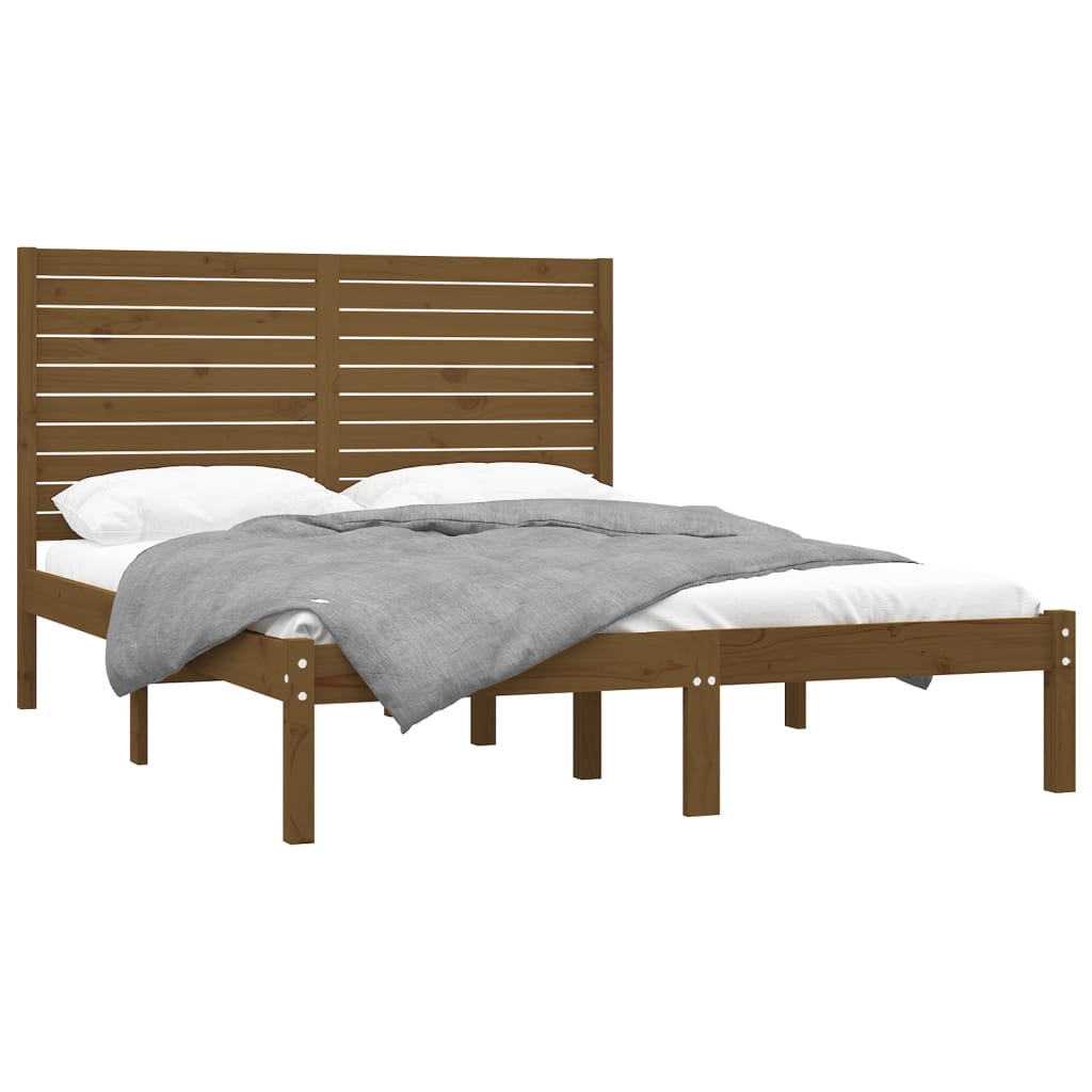 

vidaXL Bedframe massief hout honingbruin 150x200 cm 5FT King Size