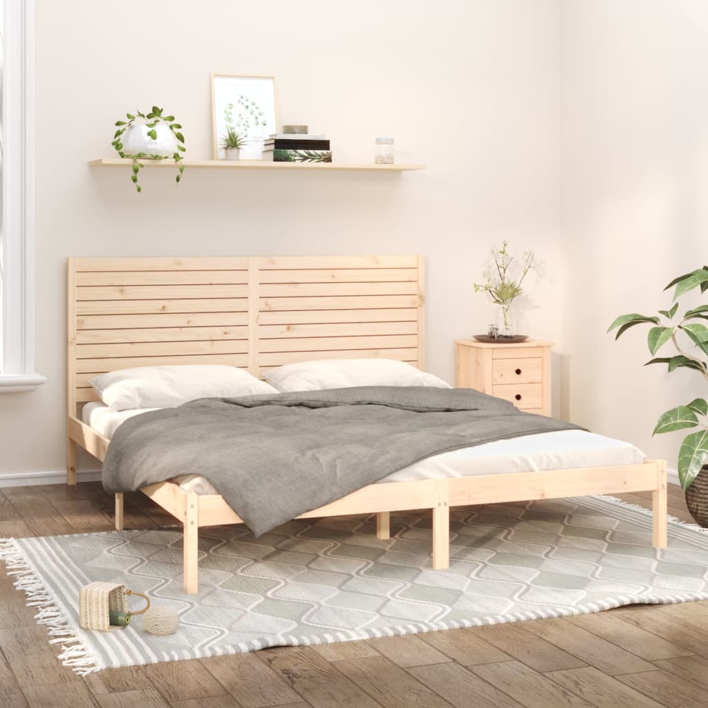vidaXL Rama ��ka, lite drewno, 180x200 cm