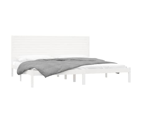 vidaXL Bed Frame without Mattress White 180x200 cm Super King Solid Wood