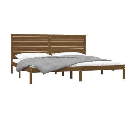 vidaXL Lovos rėmas, medaus rudas, 180x200cm, mediena, itin didelis