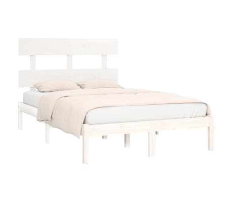 vidaXL Sengeramme hvit heltre 120x190 cm Small Double