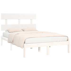 vidaXL Sengeramme hvit heltre 120x190 cm Small Double