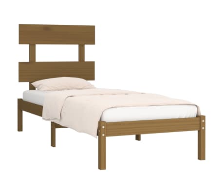 vidaXL Rám postele medově hnědý masivní dřevo 90 x 200 cm
