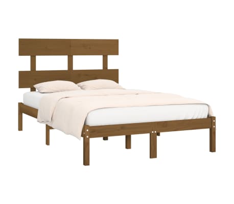 vidaXL Estructura de cama madera maciza marrón miel 140x200 cm