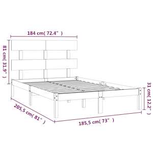 Rám postele bílý masivní dřevo 180 x 200 cm Super King - obrázek 6