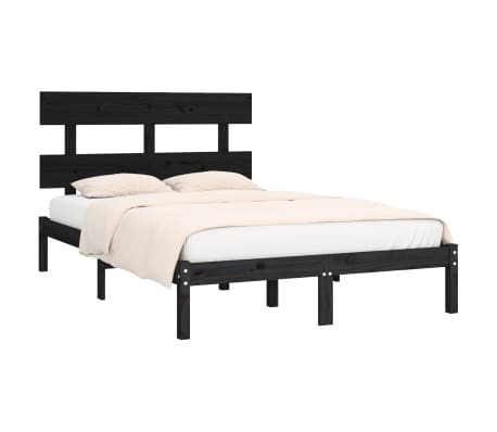 vidaXL Lovos rėmas, juodas, 180x200cm, medienos masyvas, itin didelis