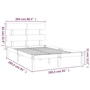 Rám postele masivní dřevo 200 x 200 cm - obrázek 6