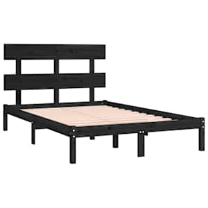 Rám postele černý masivní dřevo 200 x 200 cm - obrázek 4