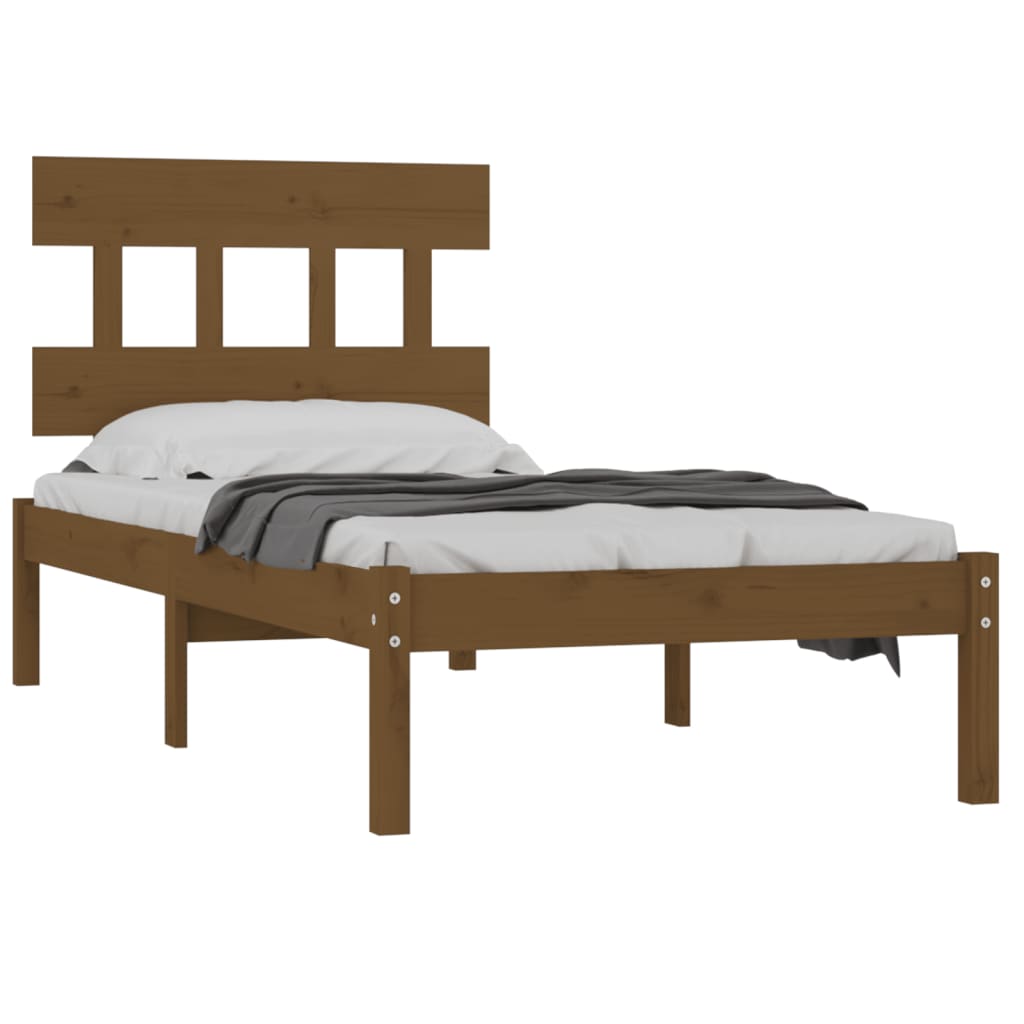 

vidaXL Bedframe massief hout honingbruin 90x190 cm 3FT6 Single
