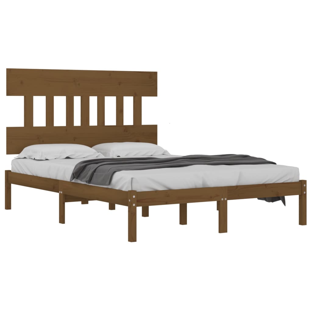 

vidaXL Bedframe massief hout honingbruin 120x190 cm 4FT Small Double