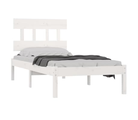 vidaXL Sengeramme hvit heltre 90x200 cm