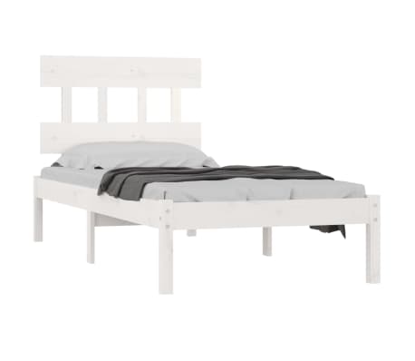 vidaXL Bedframe massief hout wit 100x200 cm