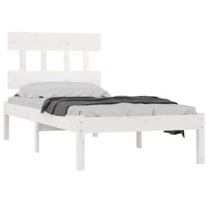 vidaXL Bedframe massief hout wit 100x200 cm