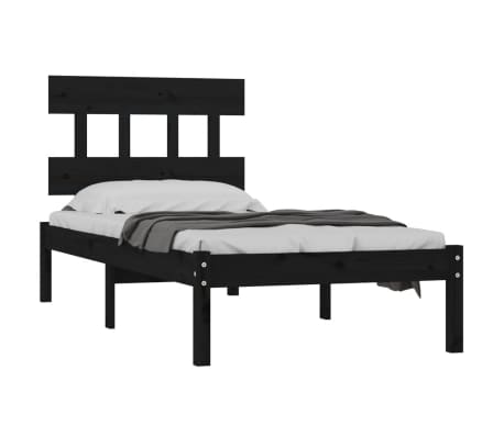 vidaXL Sengeramme svart heltre 100x200 cm