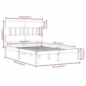 Rám postele masivní dřevo 200 x 200 cm - obrázek 6