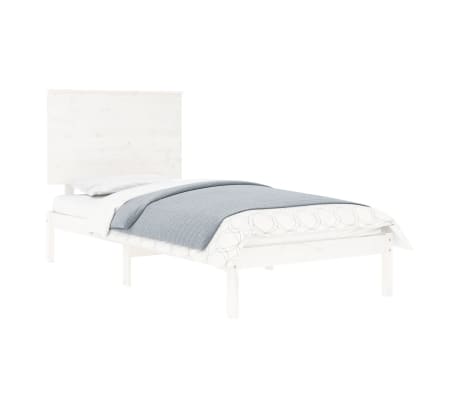 vidaXL Lovos rėmas, baltas, 75x190cm, medienos masyvas, vienvietis