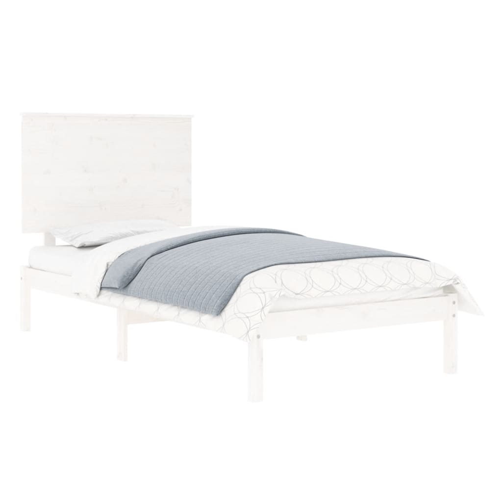 vidaXL Bedframe massief hout wit 90x190 cm 3FT Single