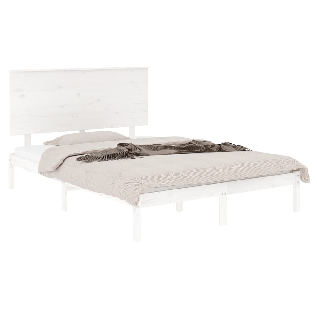 

vidaXL Bedframe massief hout wit 120x190 cm 4FT Small Double