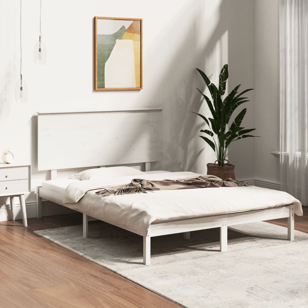 Rám postele bílý masivní borovice 120 x 190 cm Small Double