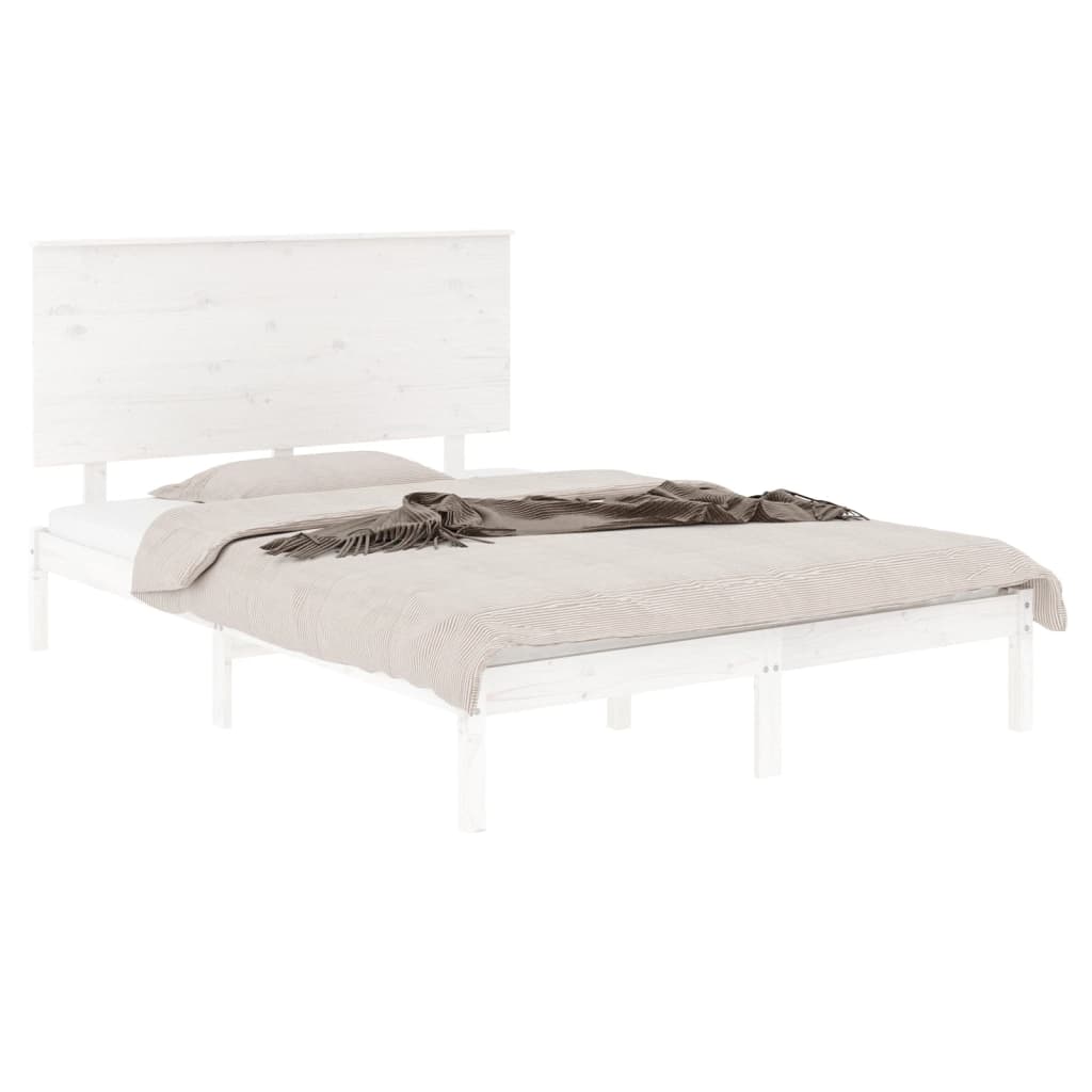 vidaXL Bedframe massief grenenhout wit 140x190 cm