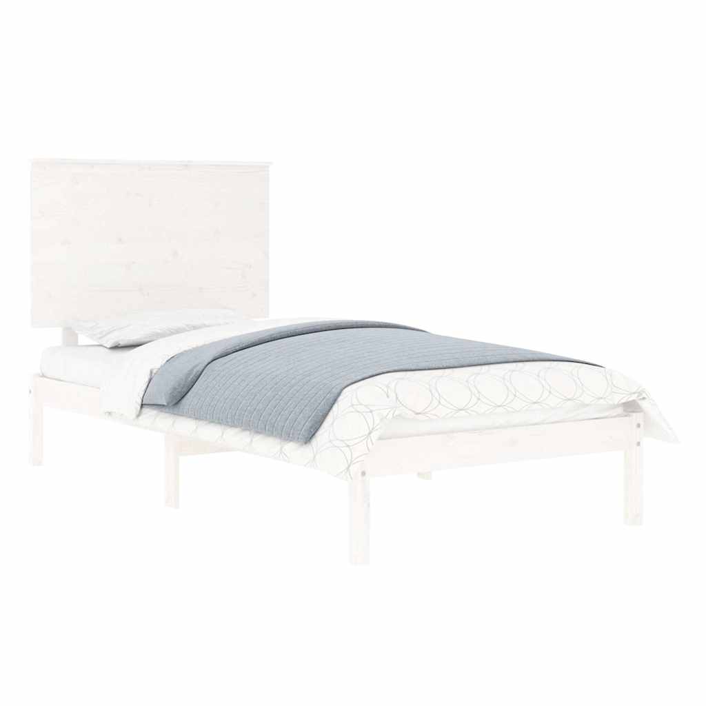 vidaXL Bedframe zonder matras massief grenenhout wit 140x200 cm afbeelding