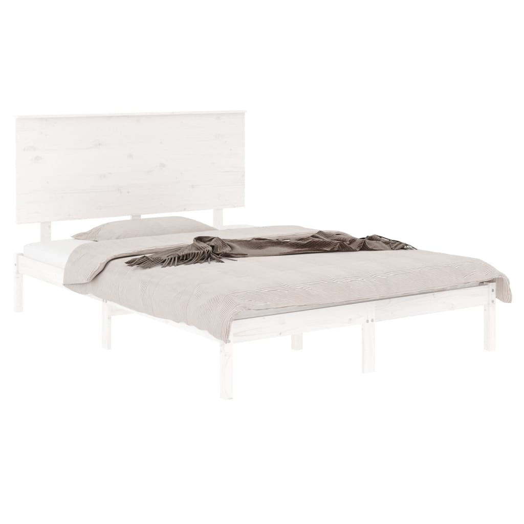 vidaXL Bedframe zonder matras massief grenenhout wit 120x200 cm afbeelding